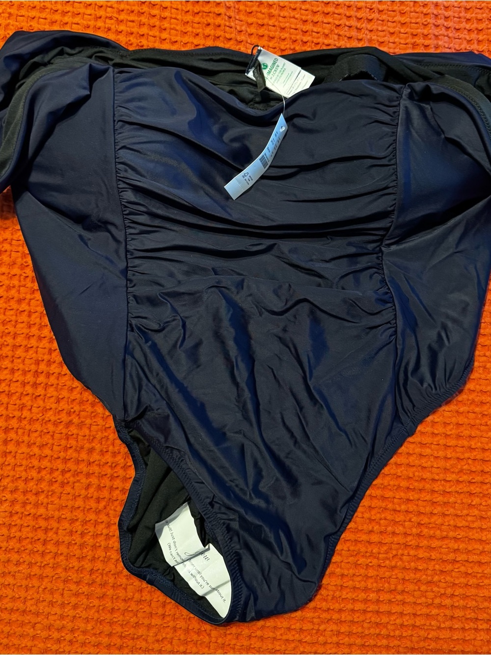 J. Crew Navy Ruched One-Piece Swimsuit